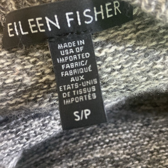 Eileen Fisher Micro Tweed Cardigan Gray White Wool Organic Cotton Sz S - Picture 3 of 5